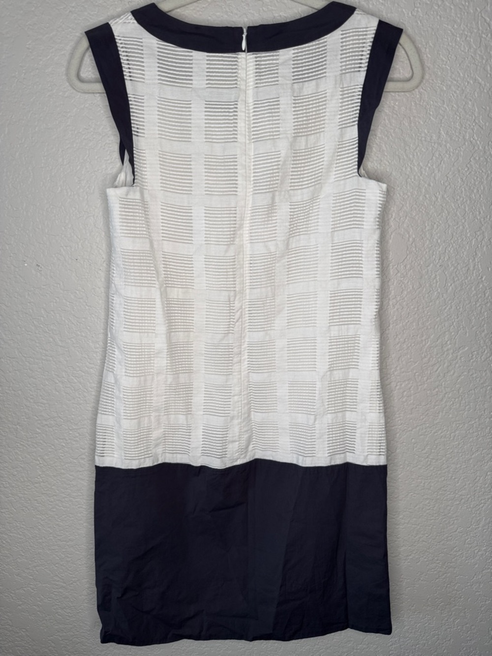 Peserico Italian Made Textured Cotton Shift Dress White Grey Size 40 Italy - Picture 4 of 7